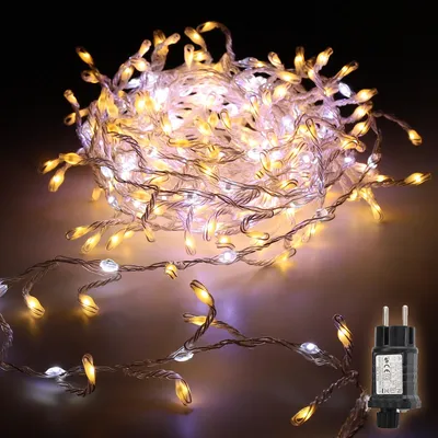 Produktbild von LED Lichterkette Warmweiß & Kaltweiß Lichterkette Weihnachtsbaum 14 Modi, 3m 160 LED Weihnachtsbeleuchtung Weihnachtsdeko