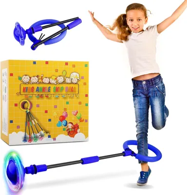 Productafbeelding van Knipperende enkel springring voor kinderen - Swingwiel met lichtwiel - Gloeiende springbal - Jumping bal voor kinderen