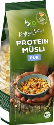 Immagine prodotto di Proteine del muesli biologico Pure sazianti potenti e deliziose senza zucchero 375g