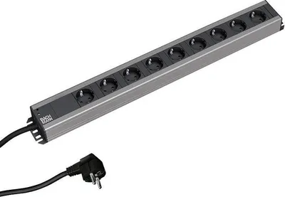 Obrázek produktu pro Bachmann 300.001, 2 m, Vnitřní, 1,5 mm², Plast, Černá, Šedá, 9 AC zásuvky / AC zásuvek