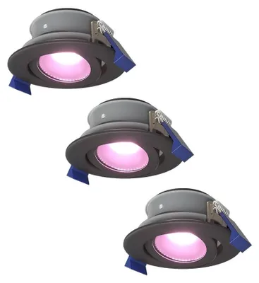 Produktbild von hoftronicsmart LED Einbaustrahler GU10 5,5W RGBWW IP65 Schwarz 3er Set