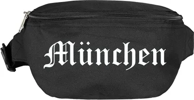 Produktbild von München Bauchtasche - Altdeutsch bedruckt - Gürteltasche Hipbag Schwarz