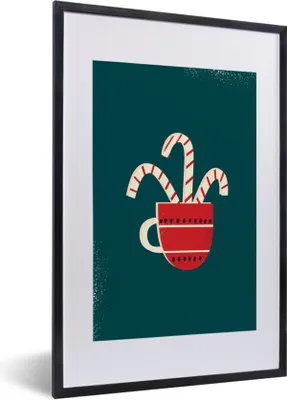 Produktbild von MuchoWow® MuchoWow® Gerahmtes Poster Weihnachtsschmuck - Weihnachten - Tasse 40x60 cm - Poster mit zchwarzem Bilderrahmen - Poster in Rahmen