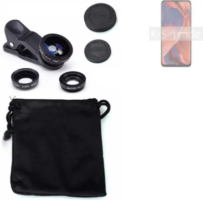 Produktbild von K-S-Trade Smartphone Kamera Linsen Set Kompatibel mit Nokia 3.4 3in1 Clip-On Kamera Adapter Macro Weitwinkel FishEye Fischauge Objektiv Linse