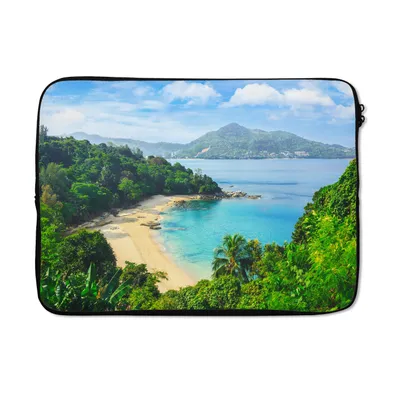 Produktbild von MuchoWow® Laptop Hülle 13 Zoll Strand - Meer - Insel - Baum Laptoptasche - Laptophülle - Sleeve - Rundumschutz