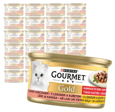 Zdjęcie produktu dla Purina Gourmet Gold Karma Dla Kotów Łosoś I Kurczak W Sosie Z Pomidorami 24x85g