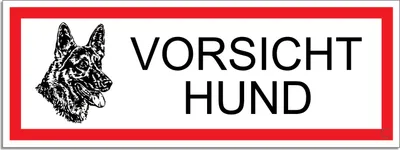 Produktbild von Schild Vorsicht-Hund Hundewarnschild | Aluminium wetterfester Mehrfarbdruck | 175 x 65 mm |selbstklebend