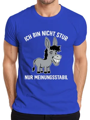 Produktbild von Ich bin nicht stur nur meinungsstabil Esel lustiger Spruch Humor Herren T-Shirt, Blau, XXL