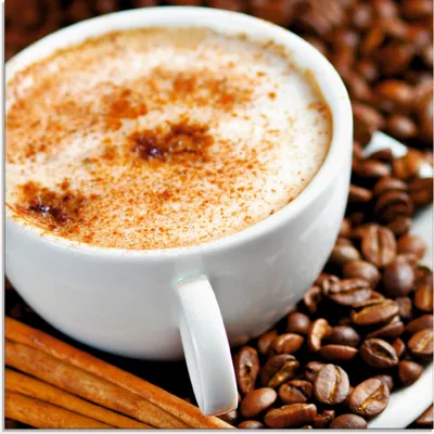Produktbild von ARTland Glasbild Cappuccino - Kaffee Größe: 30x30 cm