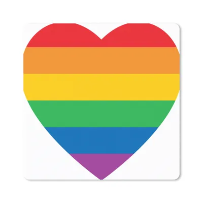 Produktbild von MuchoWow® Mauspad Mousepad Eine Illustration eines Herzens mit allen Farben des Regenbogens 30x30 cm - Mousepads - Maus Mat - Pad - Mausunterlage - Gaming