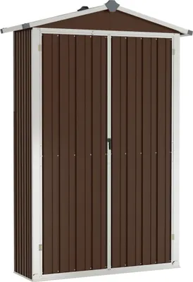 Produktbild von Geräteschuppen Braun 116x45x175 cm Verzinkter Stahl
