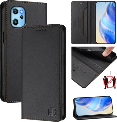 Produktbild von Lederhülle für UMIDIGI Power 7 Max Hülle Flip Brieftasche Kartenfächern Ständer Schutzhülle Schwarz