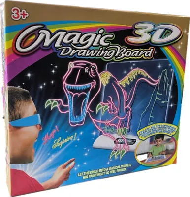 Produktbild von Magisches Zeichenbrett – 3D-Zeichenbrett blau – Nachtlicht – Zeichnen mit Licht – Magisches Zeichenbrett