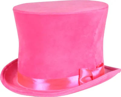 Produktbild von T3110-4800-57-58 neon pink Samt Zylinder Clownhut Clownzylinder Gr.57-58