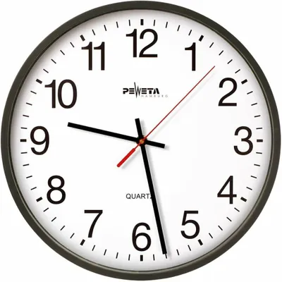 Zdjęcie produktu dla PEWETA 44.130.212 Zegar ścienny czarny 25,0 cm plastik