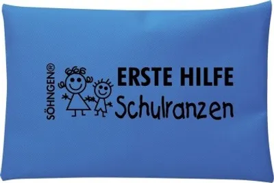 Produktbild von SÖHNGEN Erste Hilfe Rucksack Schulranzen Außenmaße: 13,5 x 9 cm (B x H) Material: Nylon Farbe: blau