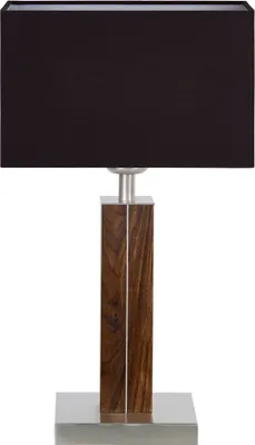 Produktbild von Dana Q Quadra Tischlampe Nussbaum geölt Baumwolle schwarz / silber