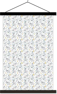 Produktbild von MuchoWow® Textilposter Blumen - Pflanzen - Farben 40x60 cm mit schwarzem Rahmen - Wanddekorationen