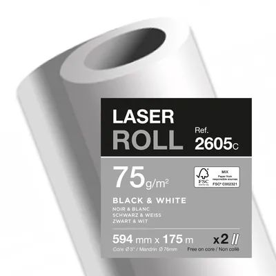 Produktbild von Clairefontaine Plotterrolle 2605C 75g 594mmx175m 2St.