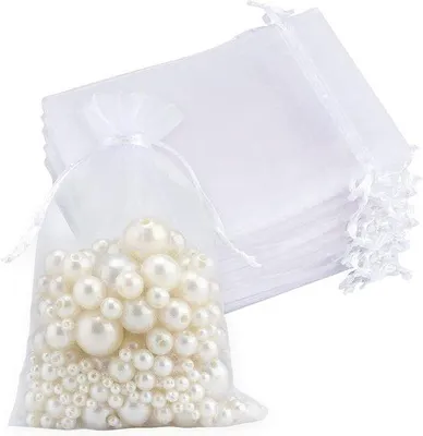 Obrázok produktu pre 20 ks organzových vreciek – 18 x 13,2 cm – vrecká na darčeky – doplnky na svadbu/slávnostné príležitosti – ekologické – darčekové vrecká