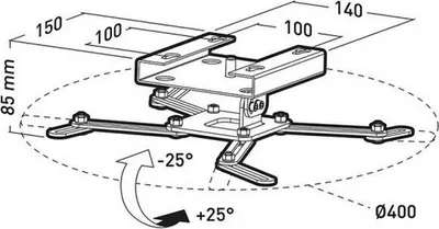 Image de Support plafond pour vidéoprojecteur argent - Erard - 2427 - square