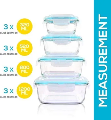 Produktbild von Gläserne Lebensmittelbehälter - Set aus Glas Lebensmittelbehältern