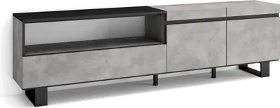 Produktbild von TV-Schrank, Lowboard, 200x35x57cm, Für TV-Geräte bis zu 80", Industriedesign, Zementgrau