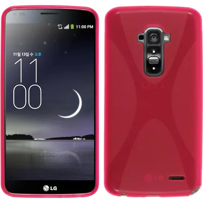 Produktbild von PhoneNatic Case kompatibel mit LG G Flex - pink Silikon Hülle X-Style + 2 Schutzfolien