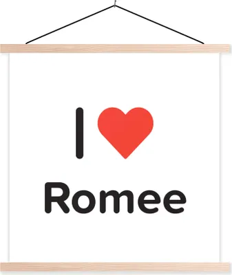 Produktbild von MuchoWow® Textilposter Ich liebe - Romee - Mädchen 40x40 cm mit holzfarbenen Rahmen - Posterleiste