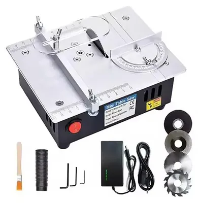 Obrázek produktu pro Mini stolní kotoučová pila – elektrická – 7 nastavitelných rychlostí – hloubka řezu 15 mm – pilový kotouč z rychlotěže – pro zpracování dřeva