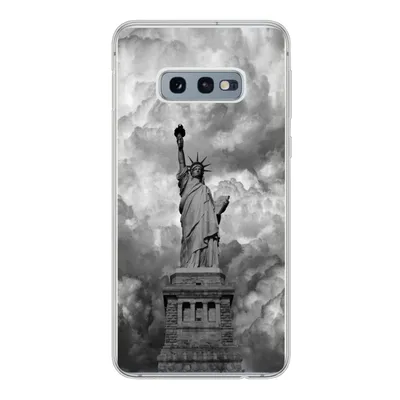 Produktbild von MuchoWow® Handyhülle Schutzhülle Hülle für Samsung Galaxy S10e Freiheitsstatue in New York an einem bewölkten Tag in schwarz-weiß Silikon Softcase Handy Hülle - Handy