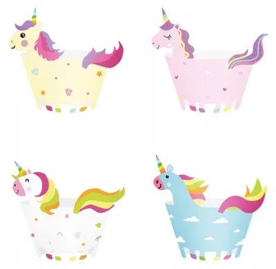 Produktbild von PartyPal Einhorn Muffinförmchen Backzubehör 8 Stück