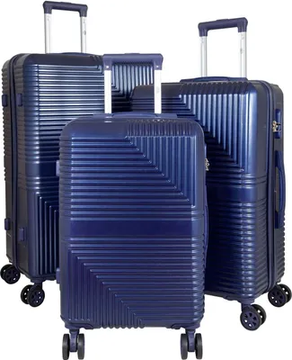 Produktbild von Kofferset Trolleyset 3 teilig Barcelona Hartschale Reisekoffer ABS blau