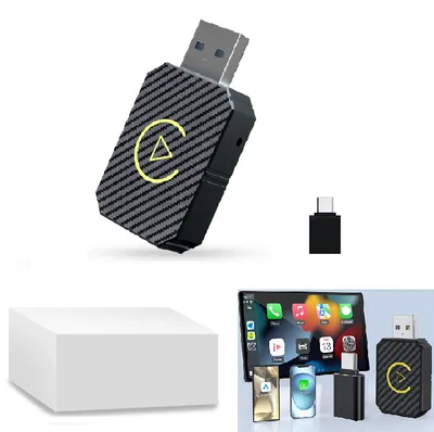 Produktbild von Kabelloser Mini-Adapter für Android Auto und CarPlay, wandelt werkseitig verkabeltes CarPlay in kabelloses CarPlay um, kompatibel mit ios 12+ und Andr
