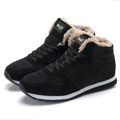 Produktbild von ASKSA Warme Gefütterte Winterschuhe Herren Damen Winterstiefel Wasserdicht Trekkingschuhe, Schwarz, Größe: 42