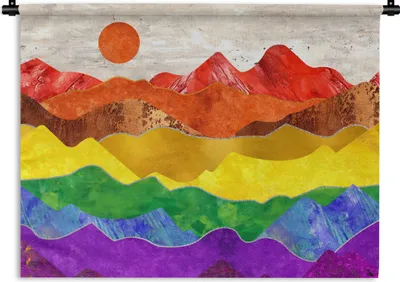 Produktbild von MuchoWow® Wandteppich Wandbehang Stolz - Regenbogen - Marmor 150x112 cm Tapisserie Dekoration Wandtuch - Wanddecke - Wandteppiche