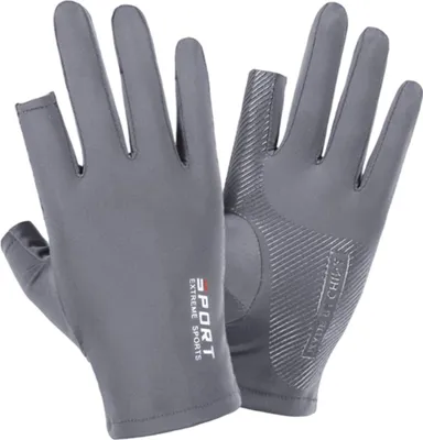 Produktbild von Halbfingerhandschuhe aus Eisseide für Damen und Herren – ideal zum Reiten, für Fitness und Freizeit. Hochelastisch, komfortabel und mit Sonnenschutz.
