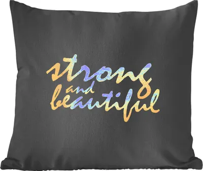 Produktbild von MuchoWow® Zierkissen Sofakissen Wohnzimmer Dekokissen 45x45 cm Zitate - Motivation - Schwarz - Gold - Schlafpolster - Polster für das Sofa