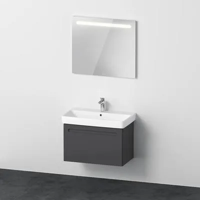 Produktbild von Badmöbel-Set DURAVIT No.1 BxHxT 80 x 200 x 45 cm Frontfarbe graphit mit Waschtisch weiß und Waschtischunterschrank mit I