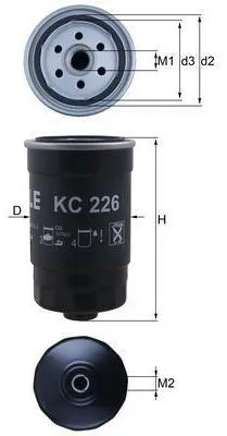 Produktbild von Kraftstofffilter KNECHT KC 226 für HYUNDAI ix35 (LM, EL, ELH) Anschraubfilter