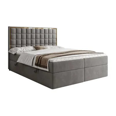 Obrázok produktu pre Kontinentálna posteľ ISADORA GOLD s nočným stolíkom a topperom, Royal Velvet 250, 140x200 cm