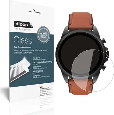 Produktbild von 2x Schutzfolie für Fossil Gen 6 (44 mm) Smartwatch - Anti-Shock 9H Folie dipos Glass Kunststoffglas