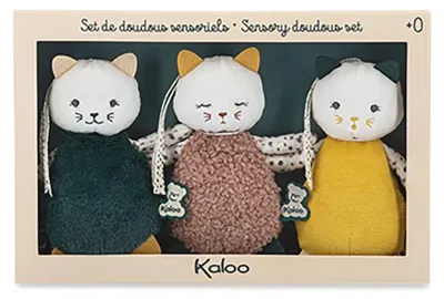 Productafbeelding van Knuffels katjes - Set van 3 - Sensorisch - Vanaf de geboorte - 14 cm