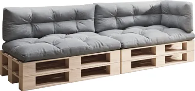 Produktbild von sunnypillow Palettenkissen für Palettenmöbel - 5er Set - Palettenauflage 120 x 80 für Palettensofa - Palettenpolster für Garten, Gesteppte Kissen für Europaletten - Sitzkissen & Rückenkissen Anthrazit