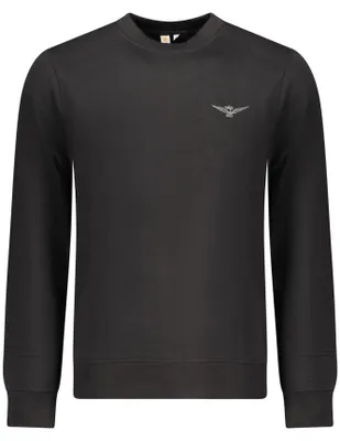 Produktbild von Herren-Sweatshirt Schwarz: Gefüttert, Rundhalsausschnitt, Applikation
