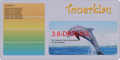 Produktbild von Trommel 3.6-DR321CL kompatibel mit Brother DR-321CL Seiten: 25.000