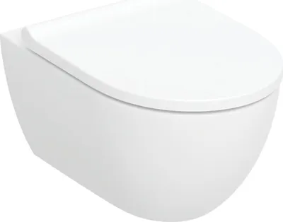 Produktbild von Geberit Acanto Set Wand-WC Tiefspüler, geschlossenes Keramikdesign, TurboFlush, mit WC-Sitz