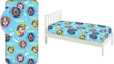 Immagine prodotto di Lenzuolo matrimoniale Paw Patrol, 90 x 200 cm, per letto singolo, 100% cotone