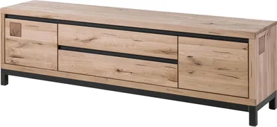 Image de MASSIVMOEBEL24 | Meuble TV 190x40 Chêne sauvage huilé Bianco VILLANDERS #253