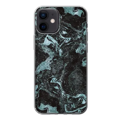 Produktbild von MuchoWow® Handyhülle Schutzhülle Hülle für iPhone 12 Naturstein - Blau - Stein Silikon Softcase Handy Hülle - Schutzhülle